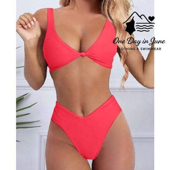 Charmleaks High Cut Cheeky Bikini Swimsuit Size M - Picture 1 of 5